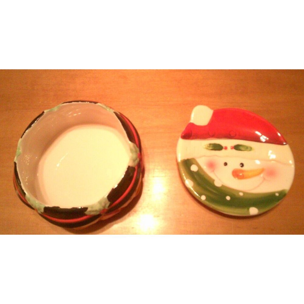 Lot 2 Christmas display items.‎ Snowman plate and snowman bowl